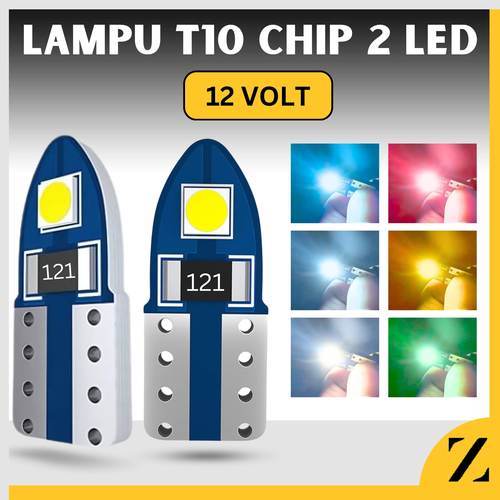 Lampu Senja T10 2 LED 12v Lampu Sein Chip 2 Titik Colok SMD Mobil Motor Truk Kendaraan Super Bright