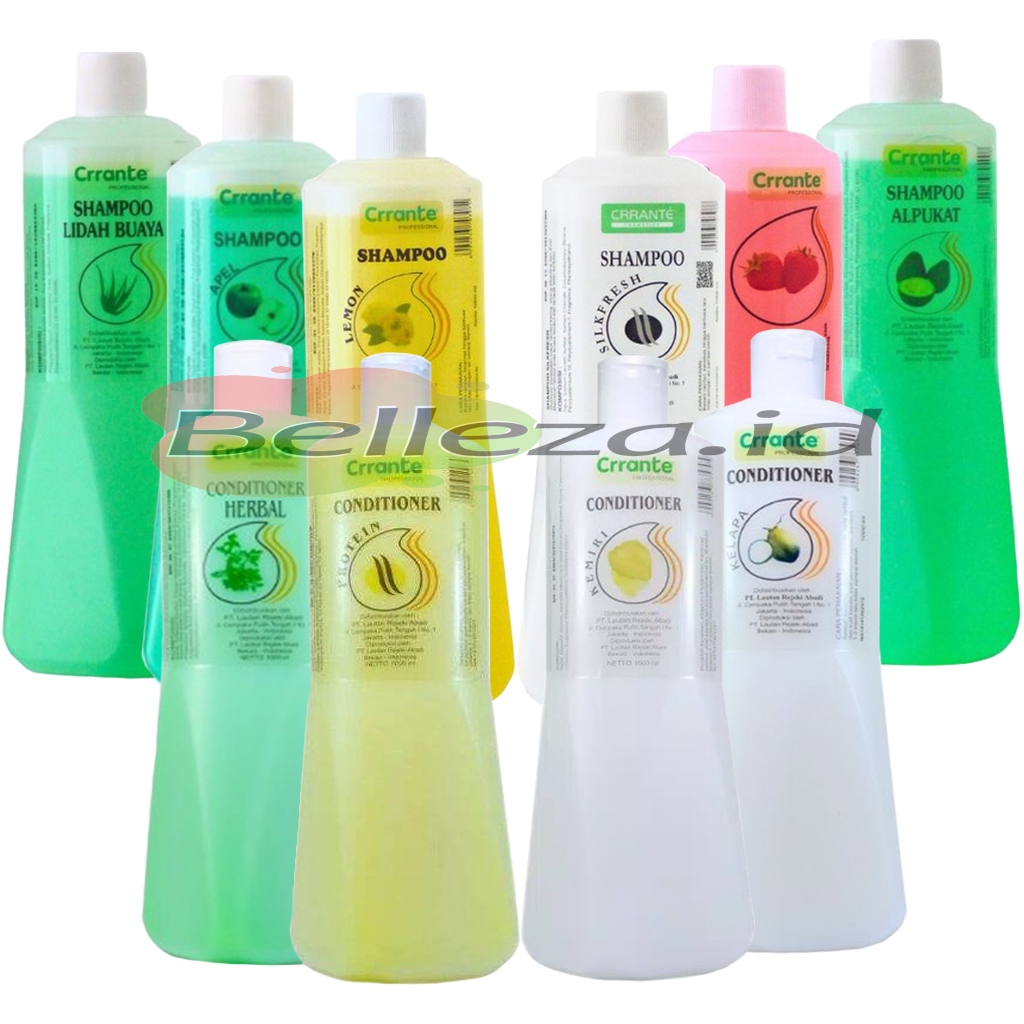 Crrante Shampoo / Conditioner Lidah Buaya / Silk Fresh / Lemon / Strawberry / Apel 1000ml