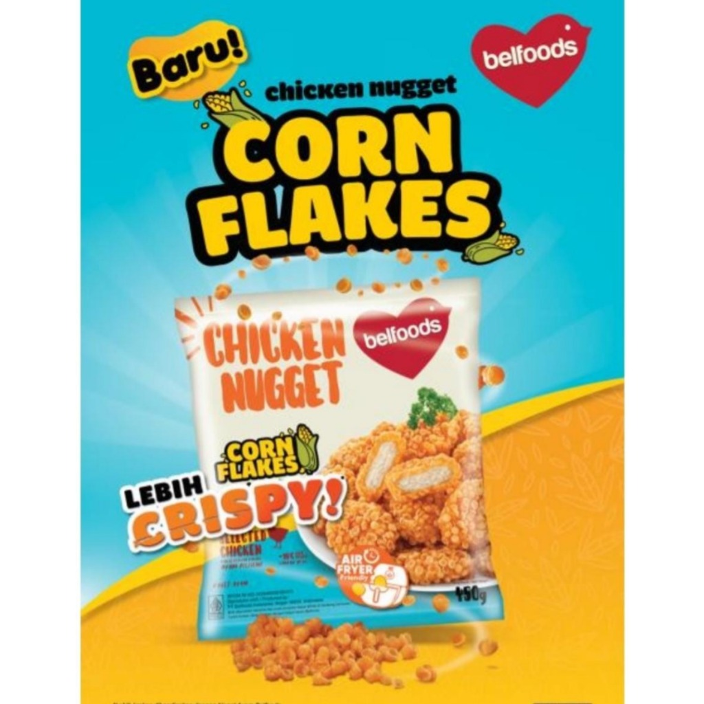 

BELFOODS CHICKEN NUGGET CORN FLAKES 120GR NAGET AYAM CORNFLAKES HALAL PROMO ITEM