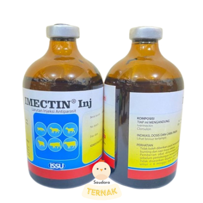 Imectin inj 100 ml Obat Ektoparasit Kutu Tungau Cacing mirip Ivomec