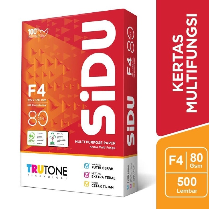 

KODE 8IHRN SIDU F4 8 RIM Kertas HVS Folio Sinar Dunia 8 gsm