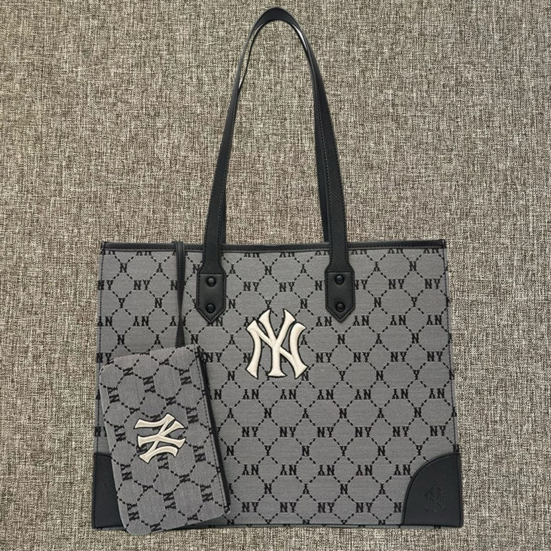 MLB Korea NY Monogram Tote Bag Gray Original / Tas MLB Authentic