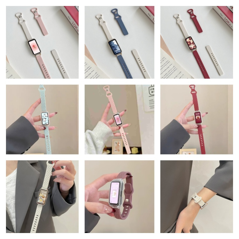 Tali Huawei Band 7 strap / jam huawei band 7 Silicone strap  / Huawei Smartwatch ReplacementTwo-colo