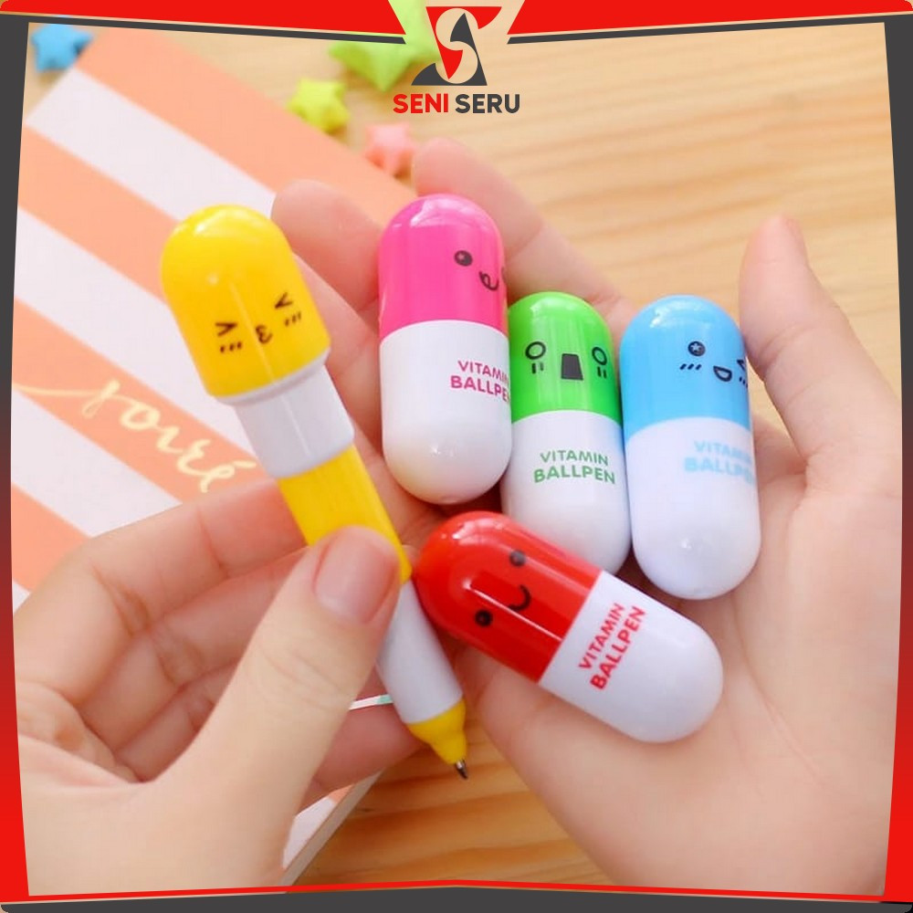 

Pena Kapsul / Pulpen Emoticon Vitamin / Pen Unik / Pulpen Stationary Souvenir Pernikahan Seni Seru A4