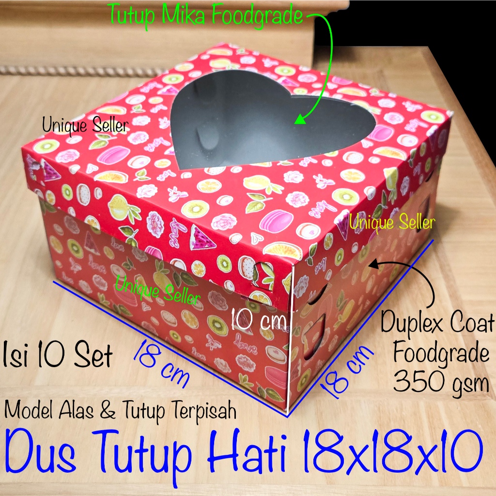 

[Isi10] Dus Kue Tart 18x18x10 Merah Tutup Hati / Dus Box Kotak Kardus Lamaran Tutup Hati 18x18 x 10 cm / Dus Box Kotak Hampers 18x18x10cm / Dus Kotak Box Merah Tutup Hati Uk 18 x 18 x 10 cm