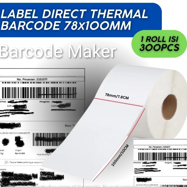 

KODE KKQAL Label Thermal 3x4 inch 78 x 1 Label Thermal 78x1