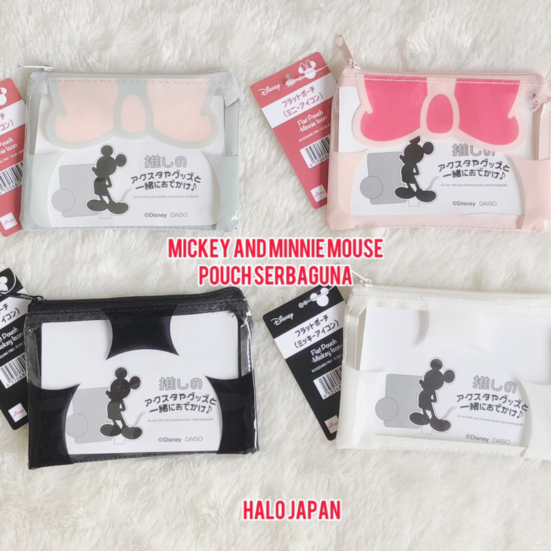 mickey and minnie mouse pouch serbaguna original japan