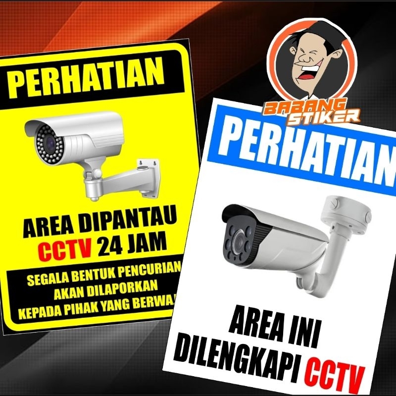 

stiker cctv bahan anti air daya rekat kuat