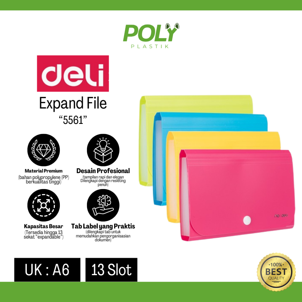 

Deli Expanding File A6 13 Pockets Pembagi Dengan Tab Index Untuk Pengaturan yang Lebih Mudah E5561