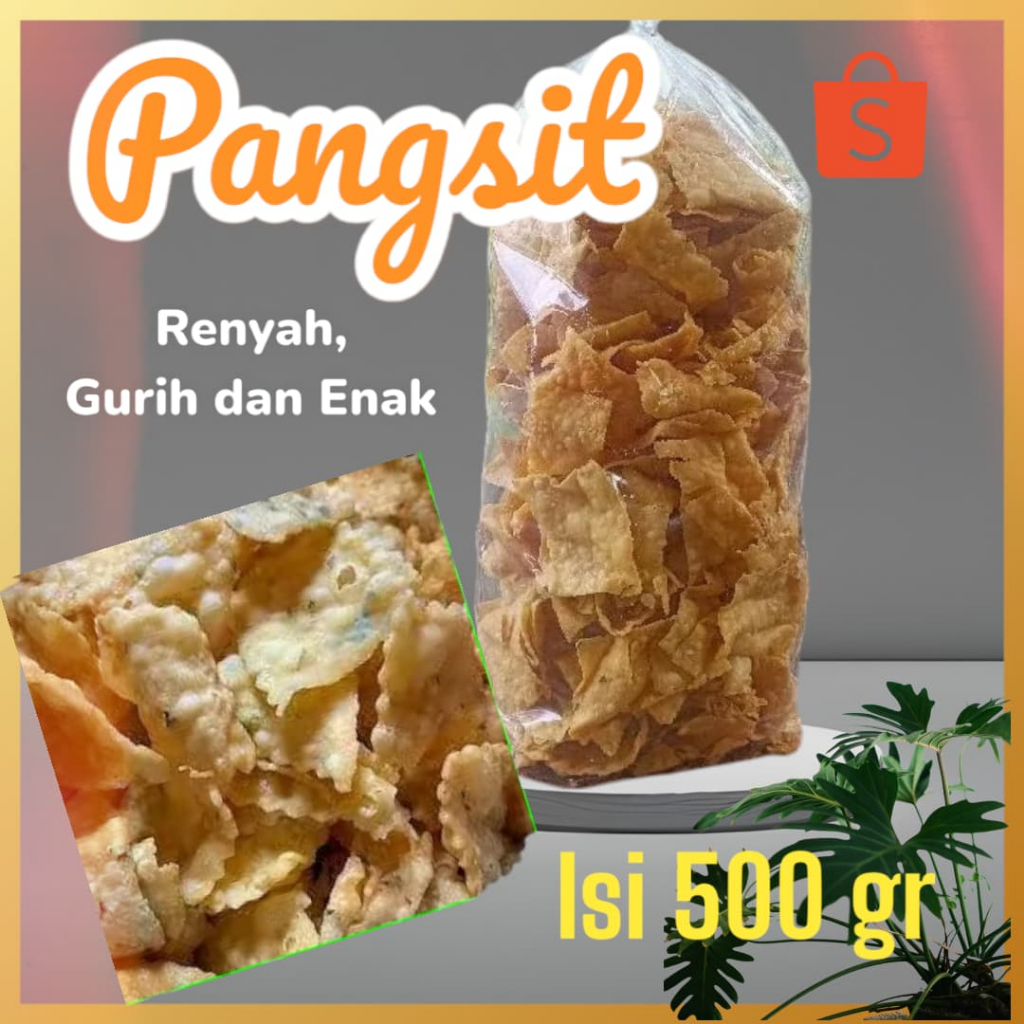 

promo 500 gr Kripik PANGSIT Bawang Asin, Gurih dan Renyah produksi kab. Kuningan