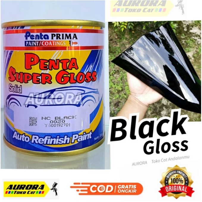 Cat Penta Super Gloss Hitam NC Black 1Kg Solid Kualitas Terbaik Mengkilap Glos Glossy Solit Motor Mo
