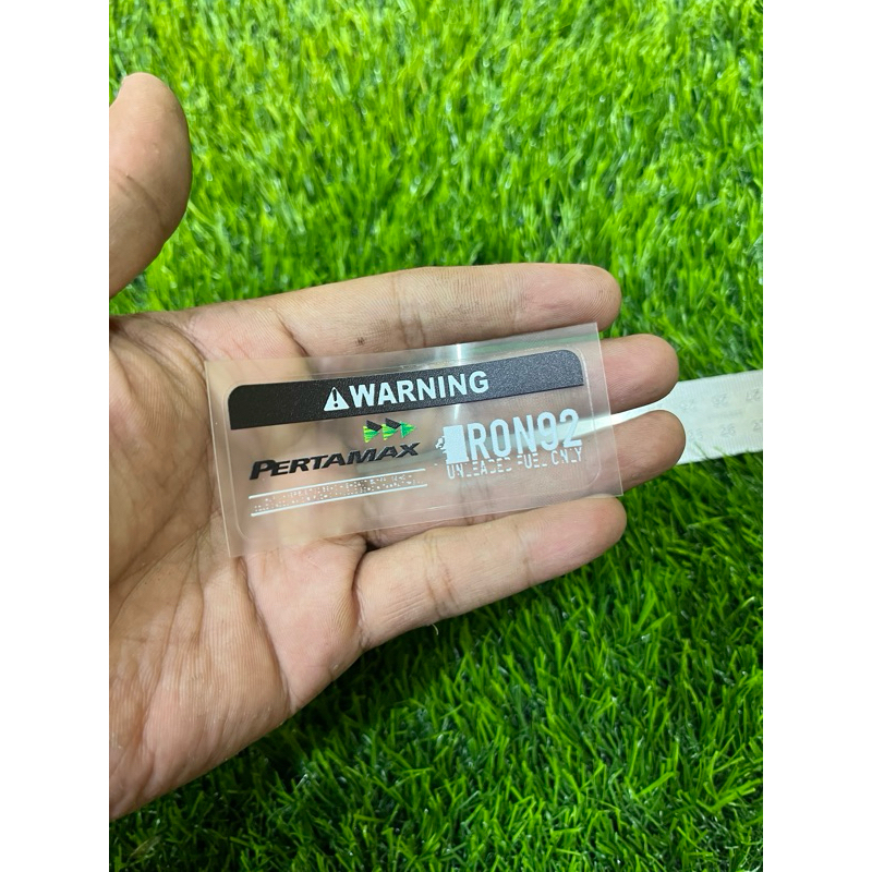 stiker pertamax ron 92 transfaran print uv tulisan timbul