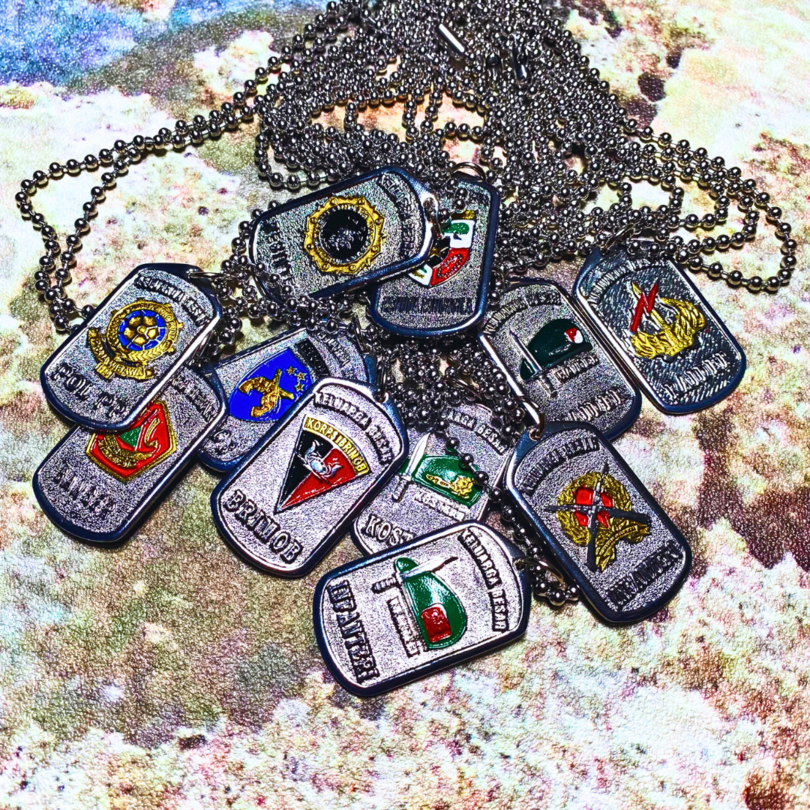 Kalung Dog Tag Full Logam COR Monel Army Style Chrome Silver BRIMOB INFANTERI RAIDER PROVOS POLRI