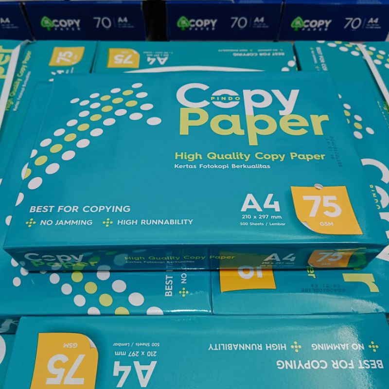 

Kertas HVS A4 75 Gram Copy Paper 1 Rim 500 Lembar