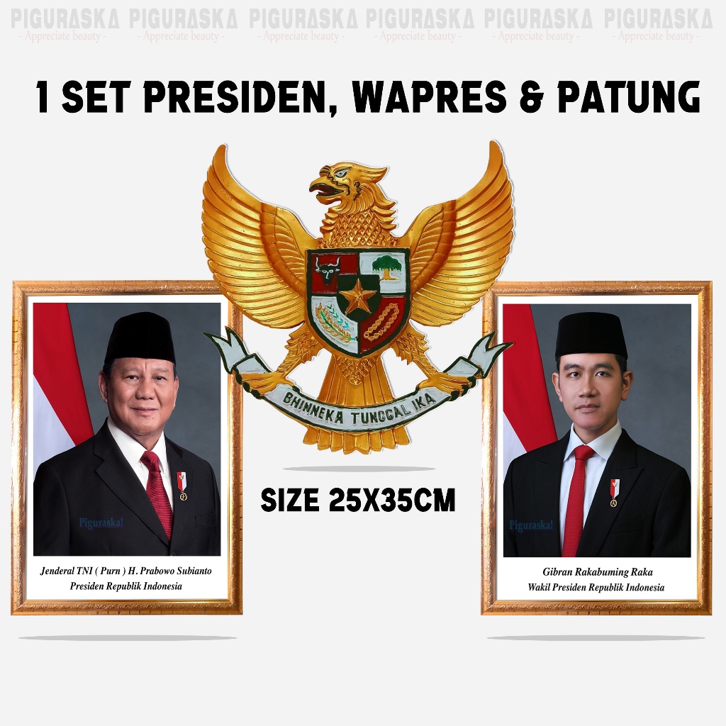 Bingkai Foto Set Presiden, Wapres & Patung Garuda / Patung Burung Garuda Pancasila 3D