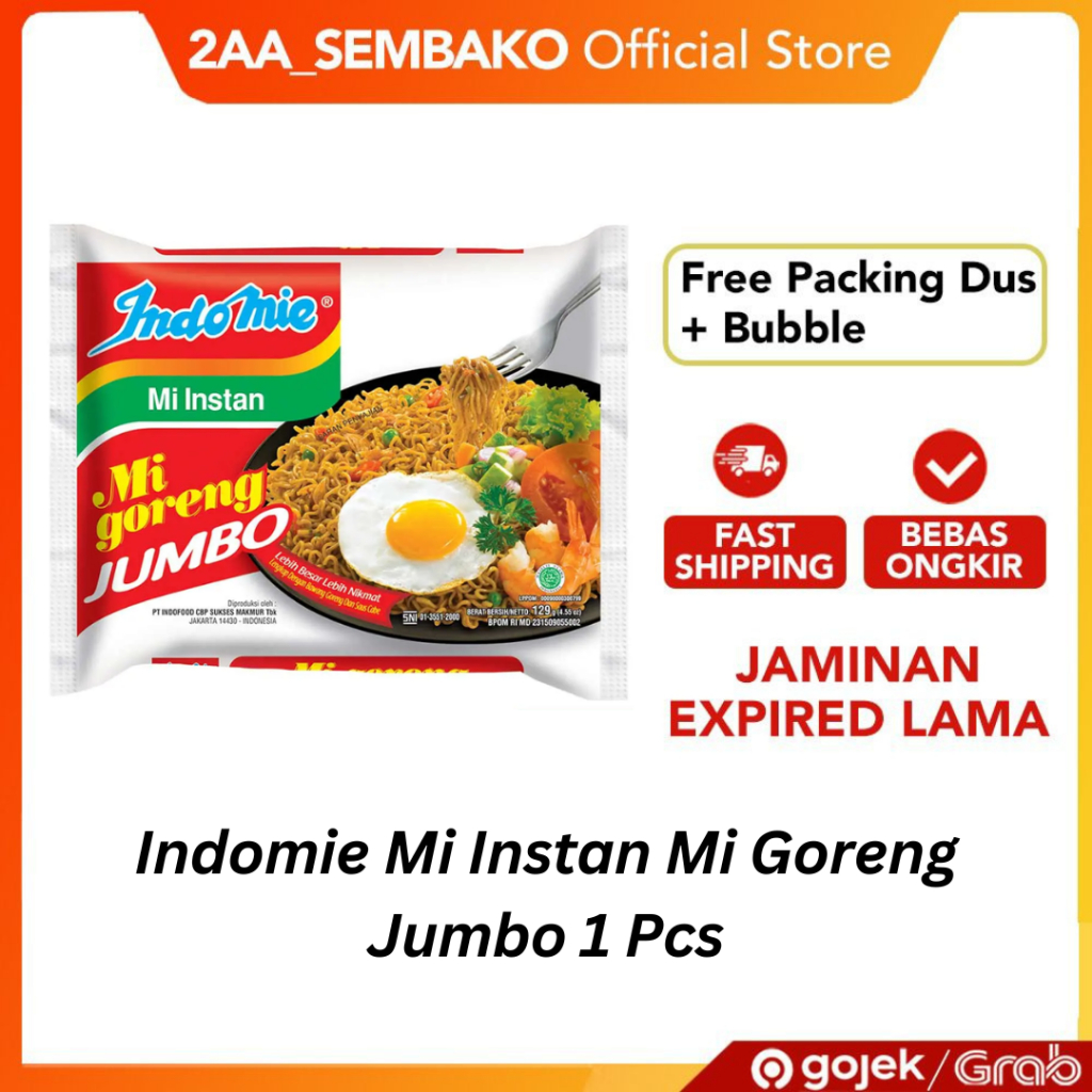 

Indomie Mi Instan Mi Goreng Jumbo 1 Pcs