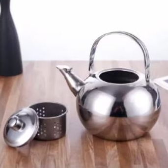 Teko Bulat teko Aladin + saringan teko stainless • Teko Saringan Stainless Steel Bulat