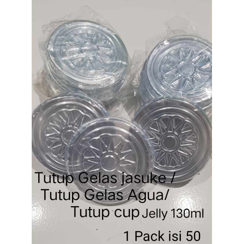 Isi 50 Tutup Gelas Agua /Tutup cup Jasuke / Tutup Cup Jelly 130ml