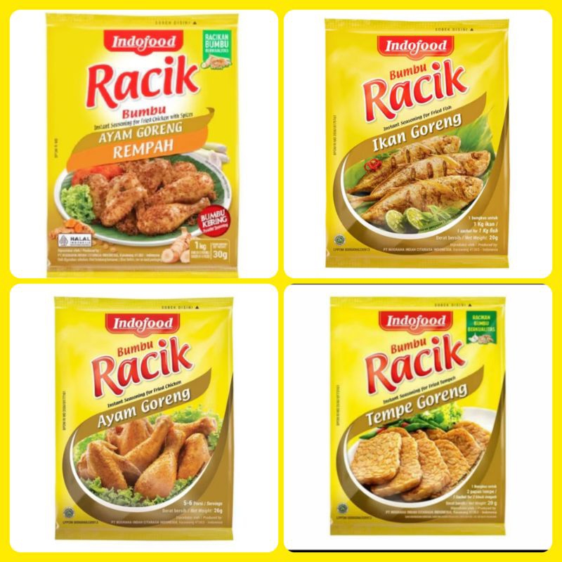 

Bumbu Racik Instan Tempe Goreng, Ikan Goreng dan Ayam Goreng