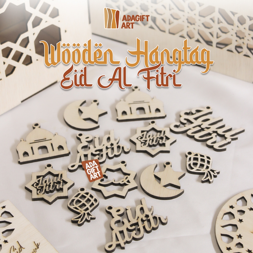 

WOODEN HANG TAG HAMPERS EID AL-FITR | HANG TAG IDUL FITRI RAMADHAN | GANTUNGAN ORNAMEN IDUL FITRI | HANGTAG ORNAMEN ISLAM | Adagift Art