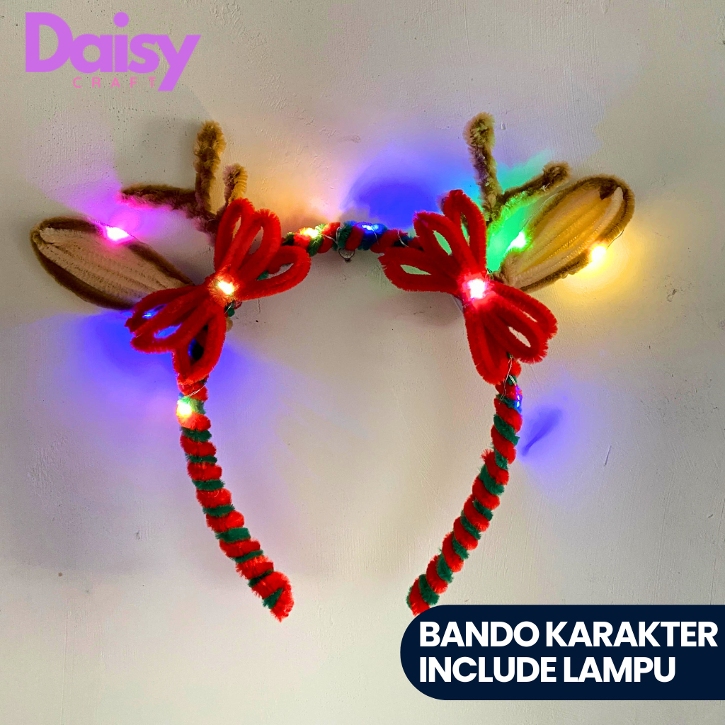 Bando Natal | Bando Karakter I Bando dengan Lampu Malam Hari l Bando Tahun Baru l Bando Lampu Cantik