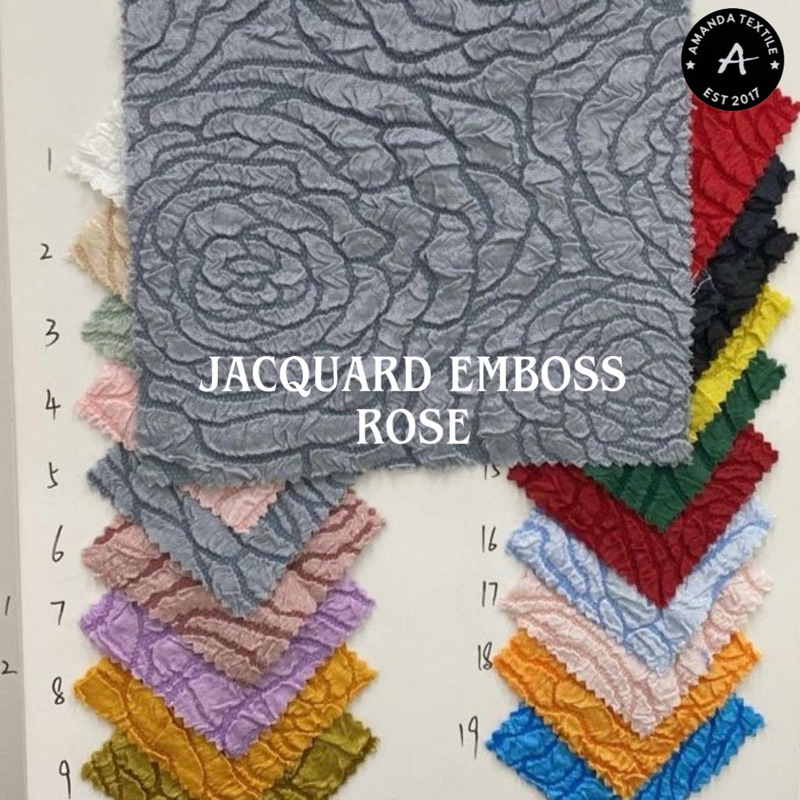 KAIN JACQUARD EMBOSS ROSE MAWAR
