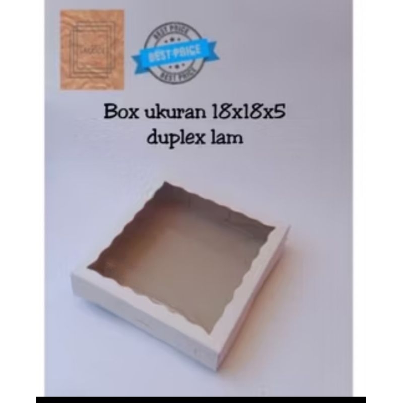 

Dus brownies Uk 18x18x5 cm kotak kue | Kraft 350 Laminasi