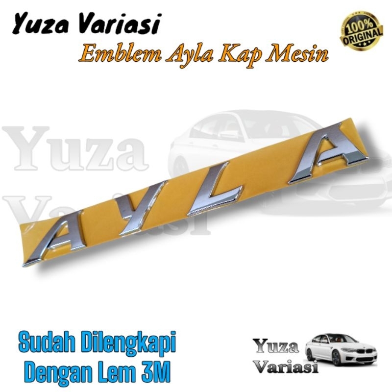 Emblem Tulisan Ayla Chrome Kap Mesin Original Daihatsu Ayla // Emblem Tulisan Ayla Kap Mesin Origina