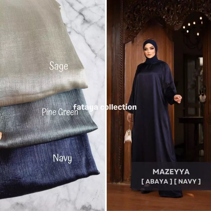 Fataya Collection Mazeyya Abaya Navy Preloved