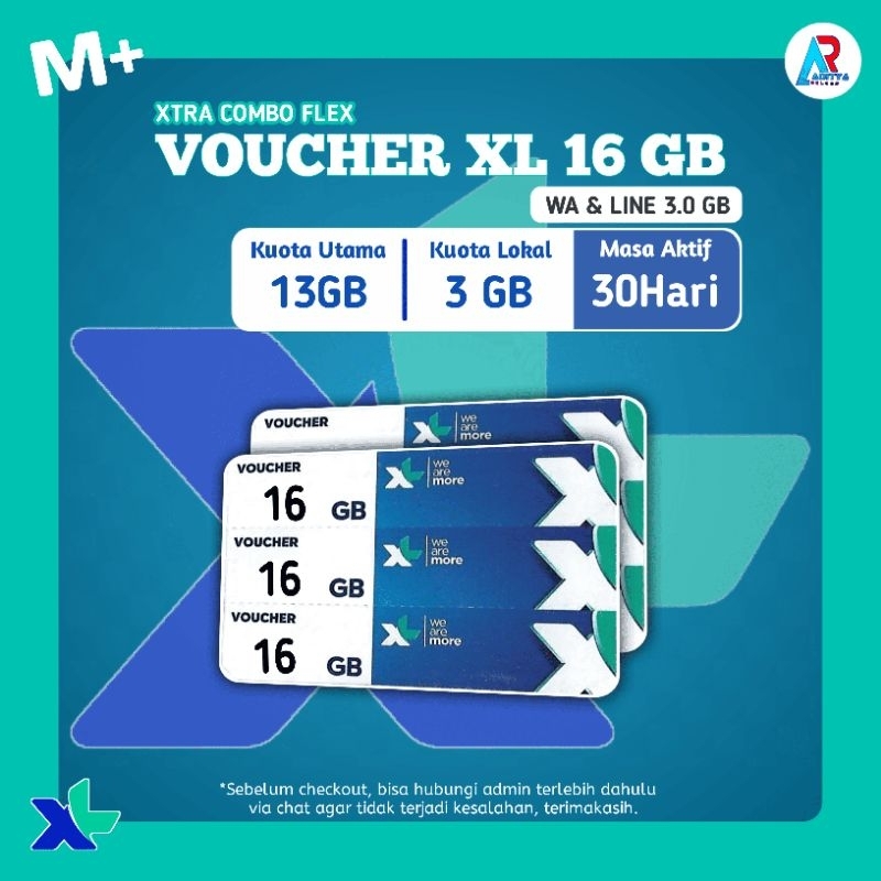 Voucher XL Xtra Combo Flex M+ 16GB 30Hari