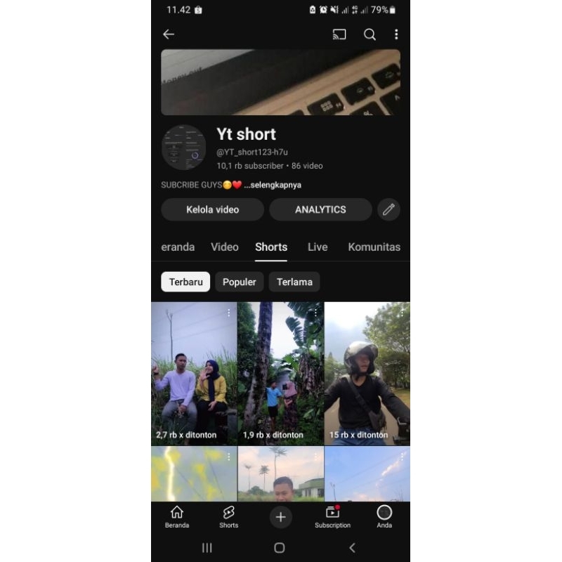 Akun Youtube 10ribu Subscriber belum monetisasi