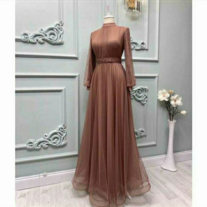 Dress tile gaun kondangan wanita ootd bridesmaids lamaran wisuda mewah elegan terbaru
