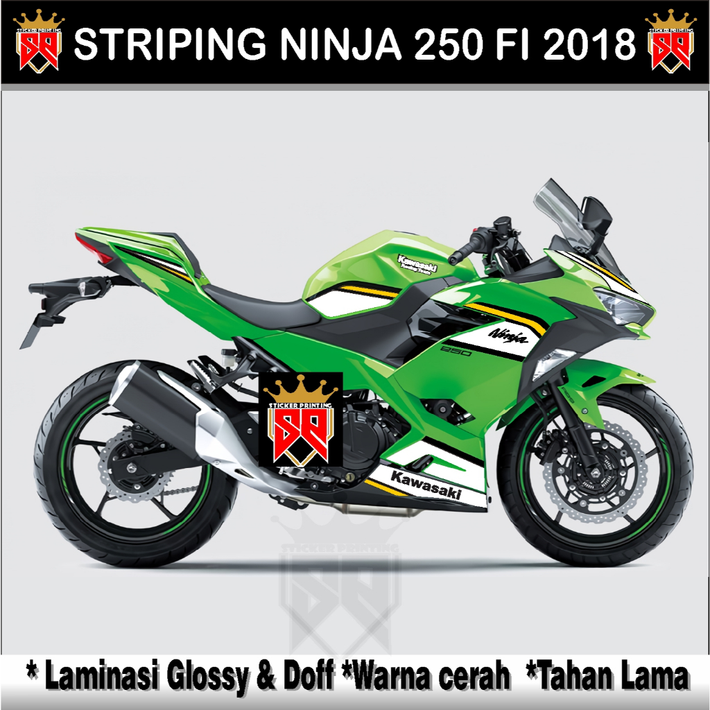 STRIPING NINJA 250 FI NEW 2018-2024 / DECAL STICKER KAWASAKI NEW NINJA 250 FI 2018 LIVERY KRT 2025