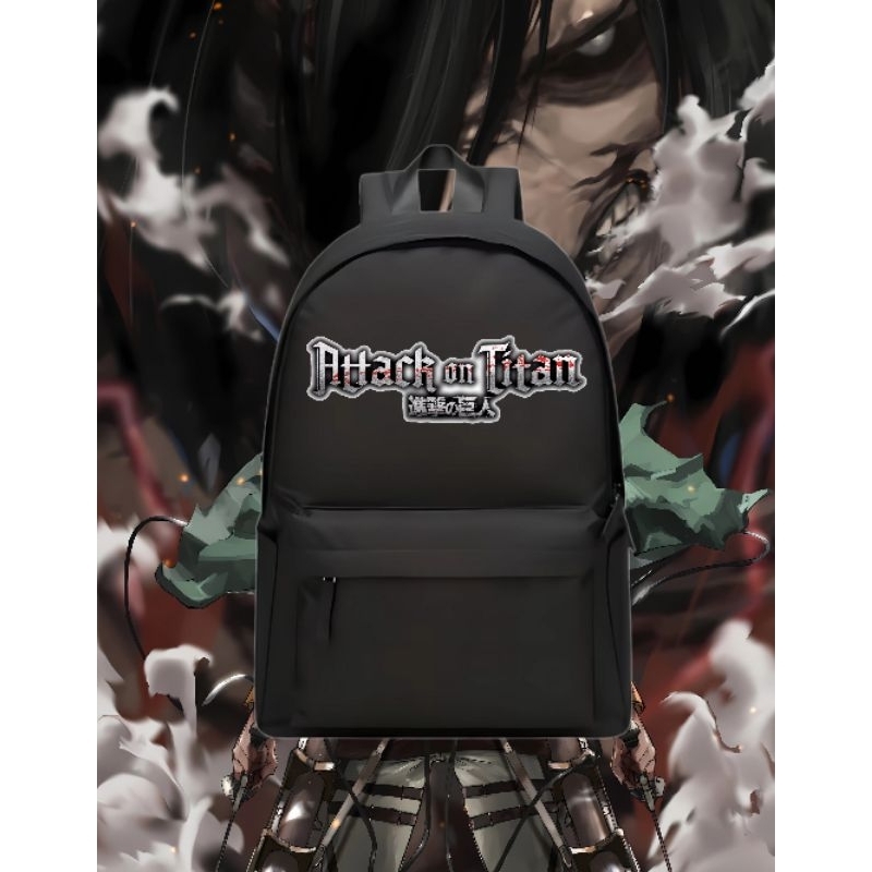 Tas Ransel Pria Sekolah Backpack Laptop AoT Font