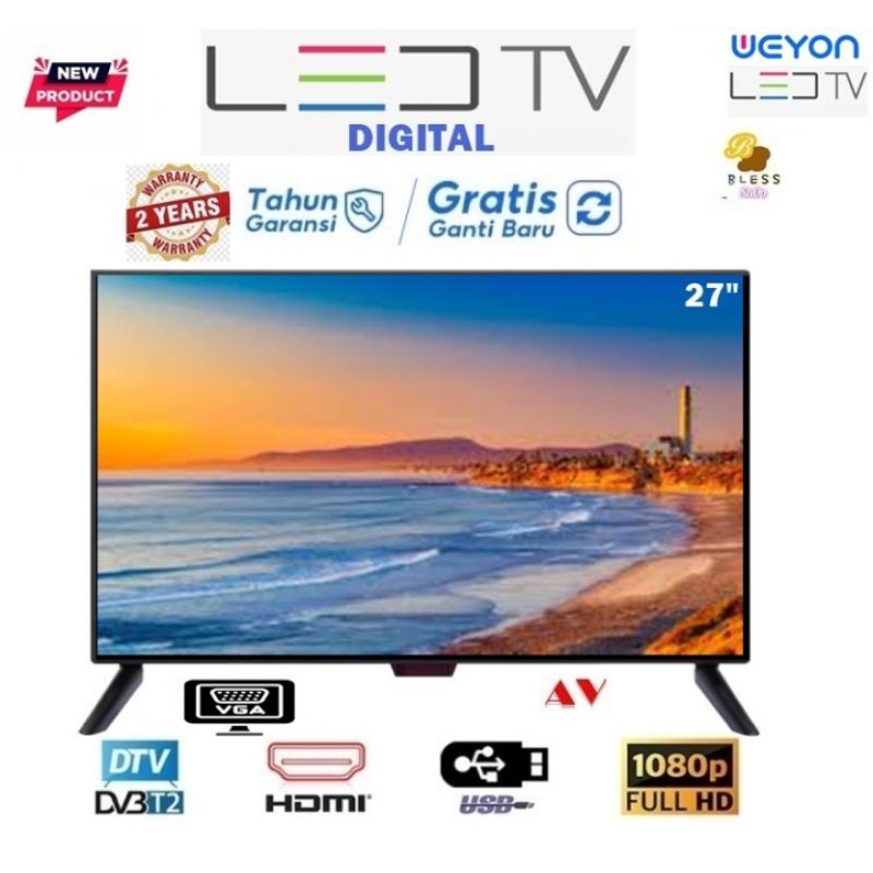 FLASH SALE NEW LED TV DIGITAL 30/27/25/24/22/21 INCH, SUPPORT HDMI, VGA, AV, USB, BISA UTK PC, CCTV,