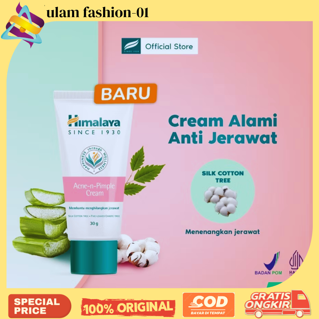 Himalaya Acne -N- Pimple Cream 30gr Penghilang Jerawat Pelembab Moisturizer Muka Wajah Obat jerawat 