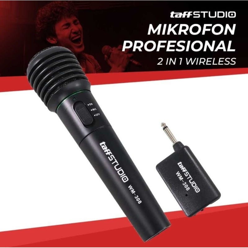 TaffStudio Mikrofon Professional 2 In 1 Wireless WM-308