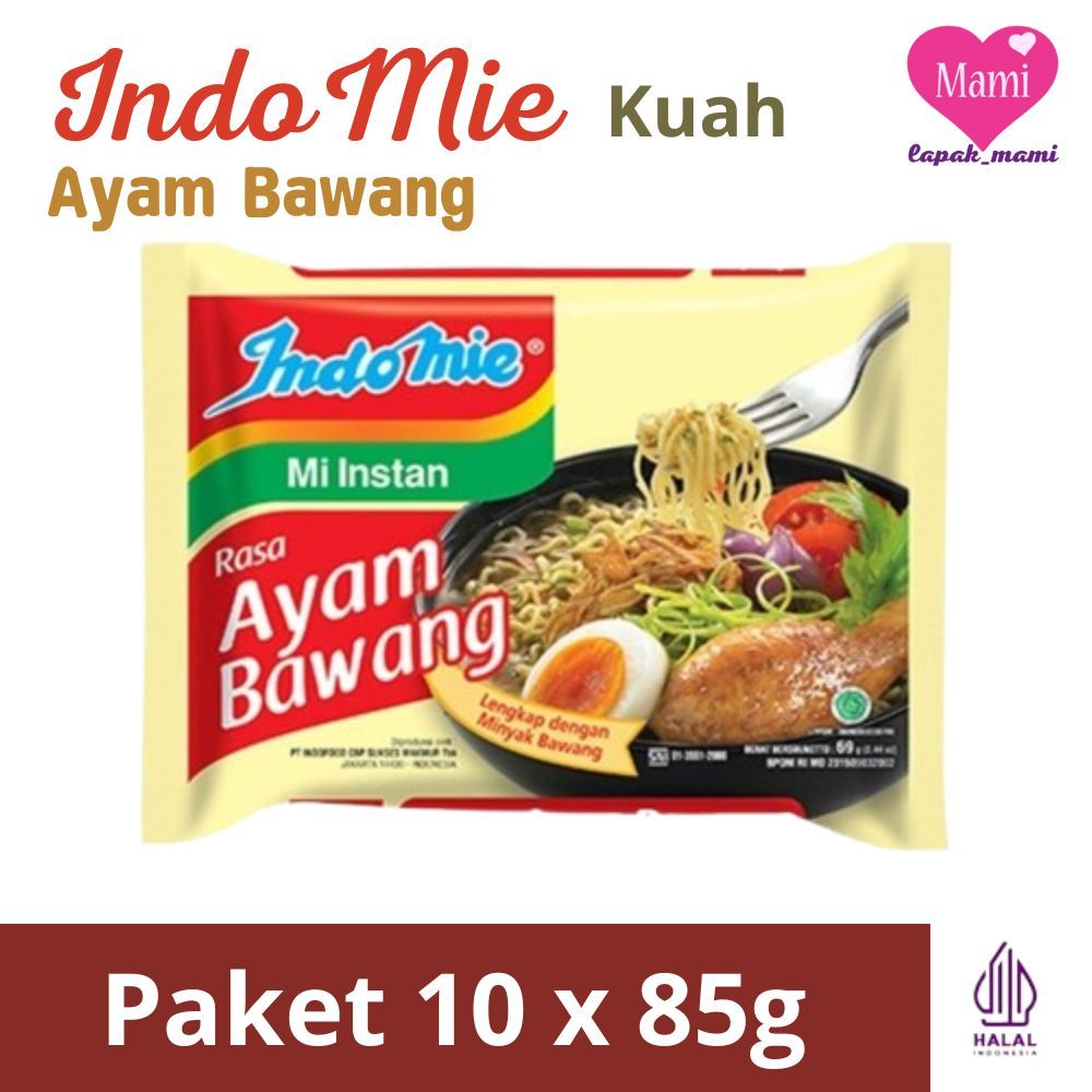 

Indomie Rasa Ayam Bawang 10 x 85g Mie Instant Kuah