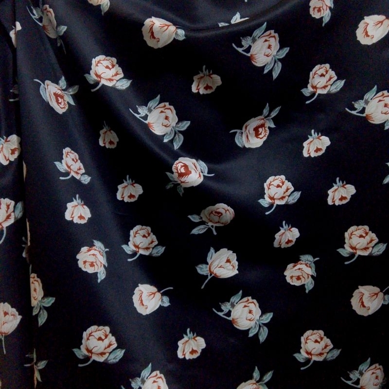 kain satin silk motif bunga import - kain satin silk motif - kain satin silk premium - kain satin ga