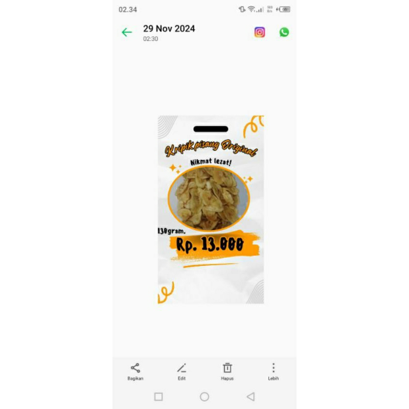 

kripik pisang original 130gram