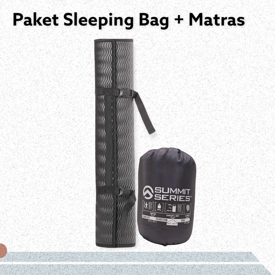 Pasti Spesial  Paket Hemat Sleeping Bag Polar Bulu dan Matras