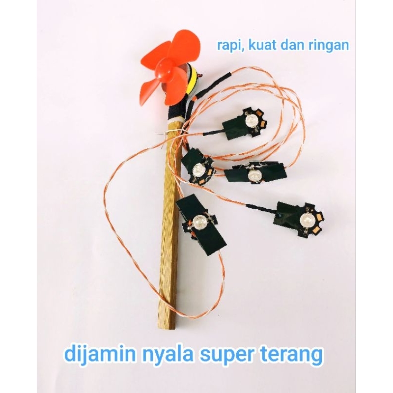 lampu layang layang  5led hpl hijau,super terang(siap pakai)