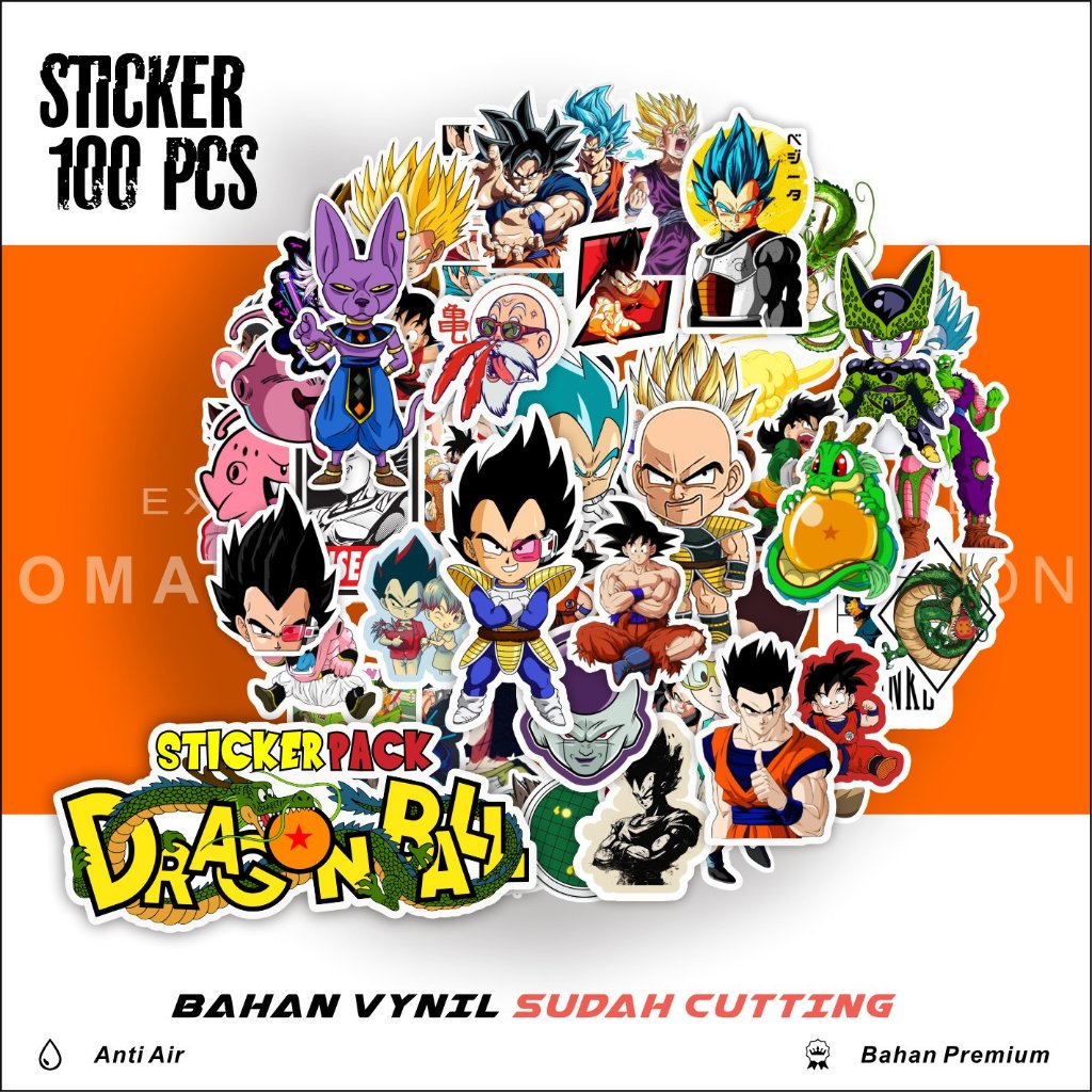 

Stiker Pack Aesthetic Dragonball Dragon Ball Z bahan Vinyl Waterproof Kiscut