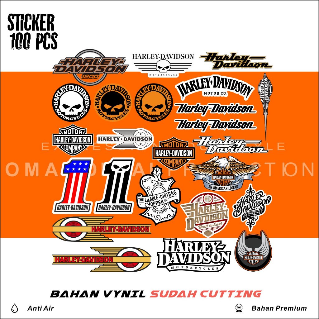 

Stiker Sponsor Cutting Stiker Sponsor harly davidson Vinyl 1 Pack - Stiker 1 Set Hologram Vinyl Racing Motor Helm