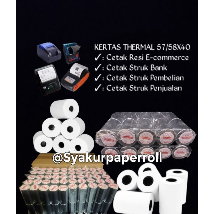 

Promo Irit Kertas kasir thermal 5758x4 paket 1 pcs