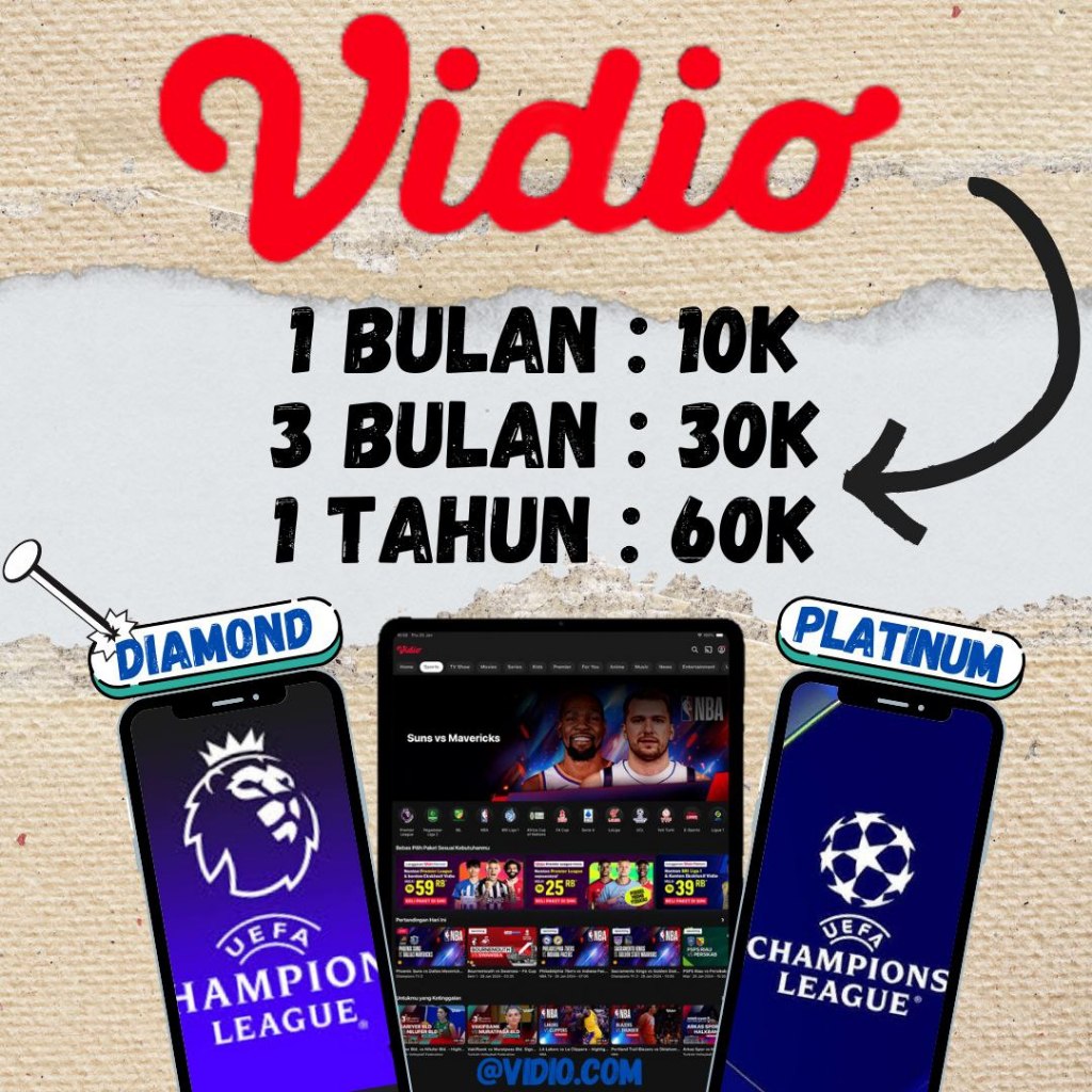 PAKET VIDIO.COM PREM PLATINUM PREMIER