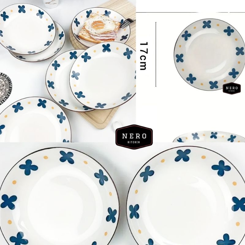 Kinara Plate 17cm / Dinner Plate / Piring Estetik / Salad Plate / Dessert Plate / Piring buah salad 