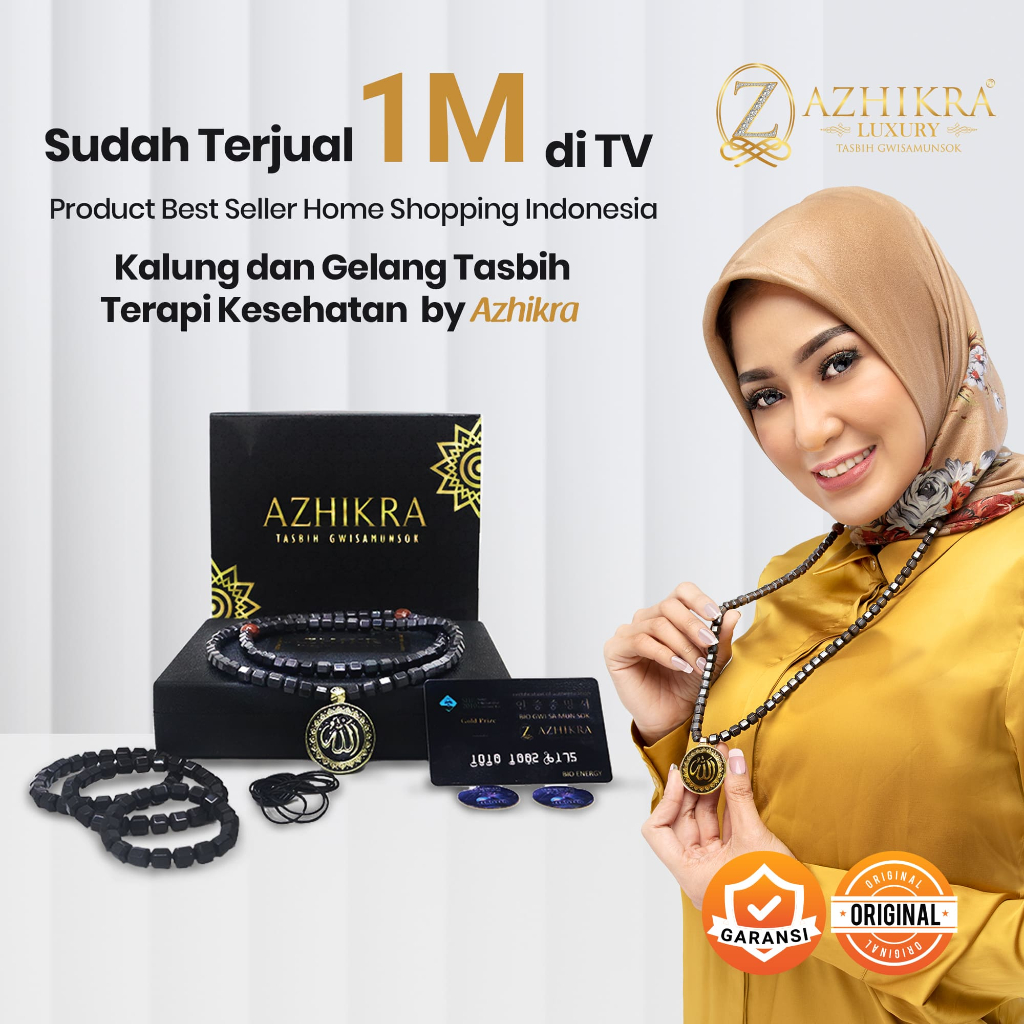 AZHIKRA Kalung Kesehatan Terapi dan Tasbih - Melancarkan Peredaran Darah