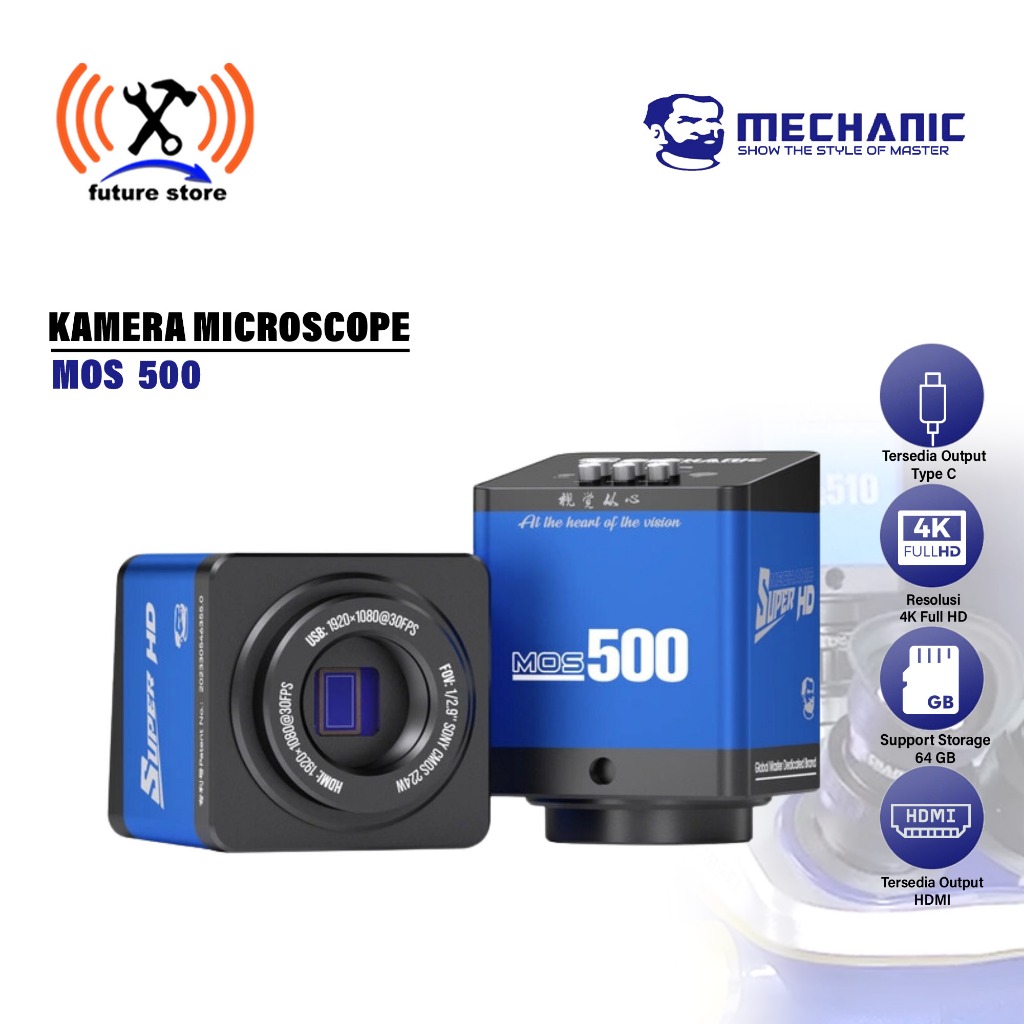 Mechanic MOS 500 Kamera Microscope Original - Kamera Mikroskop HDMI 4K Resolusi 1080 - Camera Micros