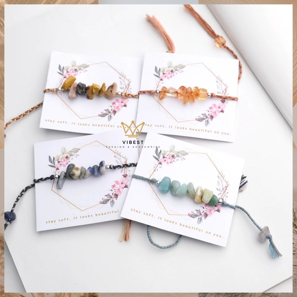 Gelang Tali Etnik Batu Alam - Gelang tali simple pria wanitaGelang Tali Etnik/ Gelang Tali Batu Peca